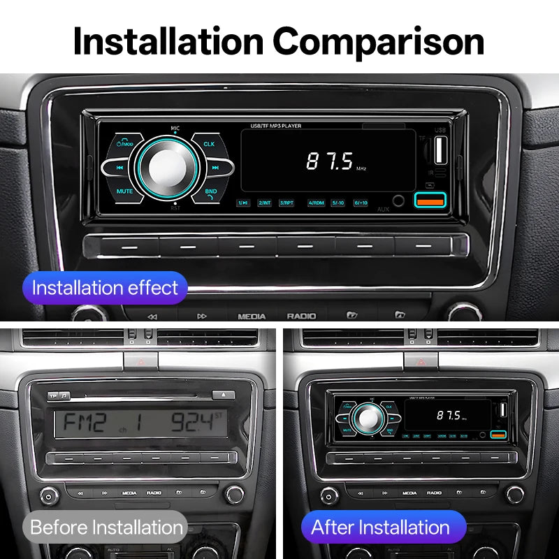 HIPPCRON Car MP3 Player Supports Wireless Call Connection 7 Light
