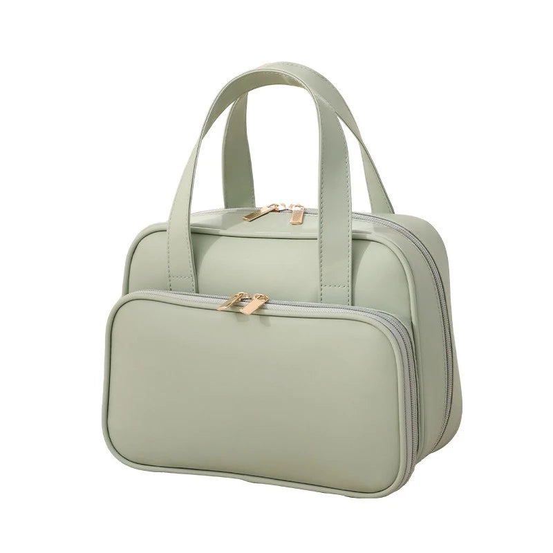 New Handheld Four Sided Toilet Bag, Travel Cosmetics Storage Bag, Waterproof Makeup Organizer Bag, Large Capacity Pouch Lady Box Zpaxo Green
