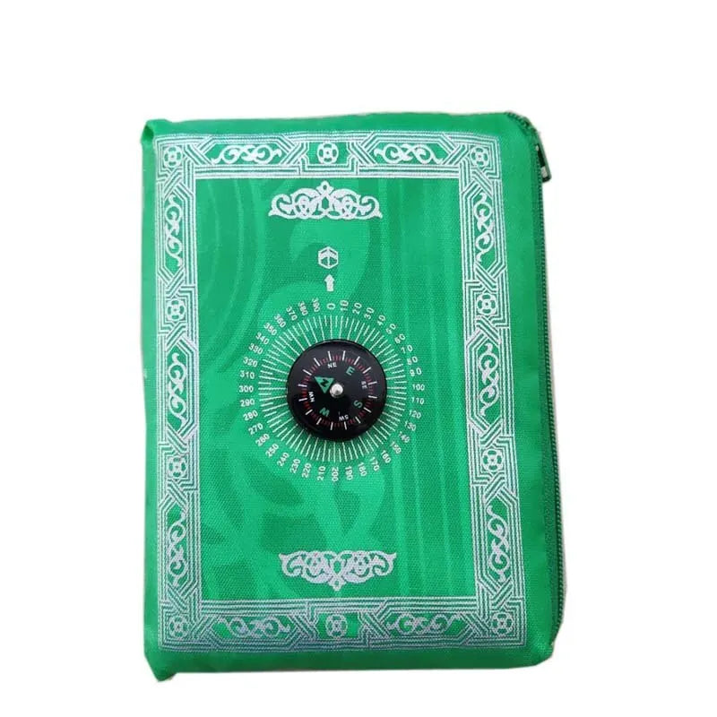 Portable Prayer Pocket Prayer Rug Islamic Gift Muslim Waterproof Praying Rug with Compass Travel Praying Blanket 100*60cm Zpaxo light green 60X100CM
