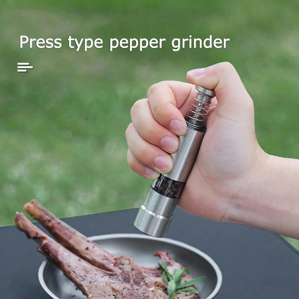 Single Hand Mini Salt Pepper Grinder Manual Thumb Push Spices Zpaxo
