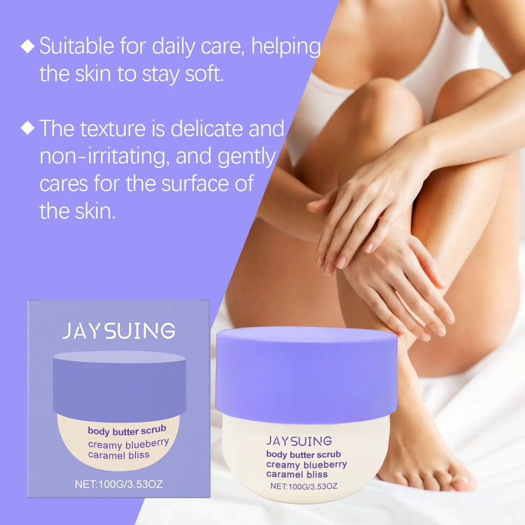 Jaysuing Blueberry Caramel Body Scrub – Exfoliating & Moisturizing Body Scrub Zpaxo