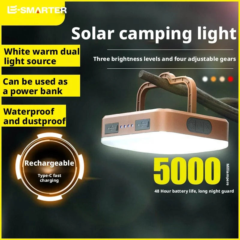 ESMARTER COB Solar Camping Lantern – Waterproof Hanging Light