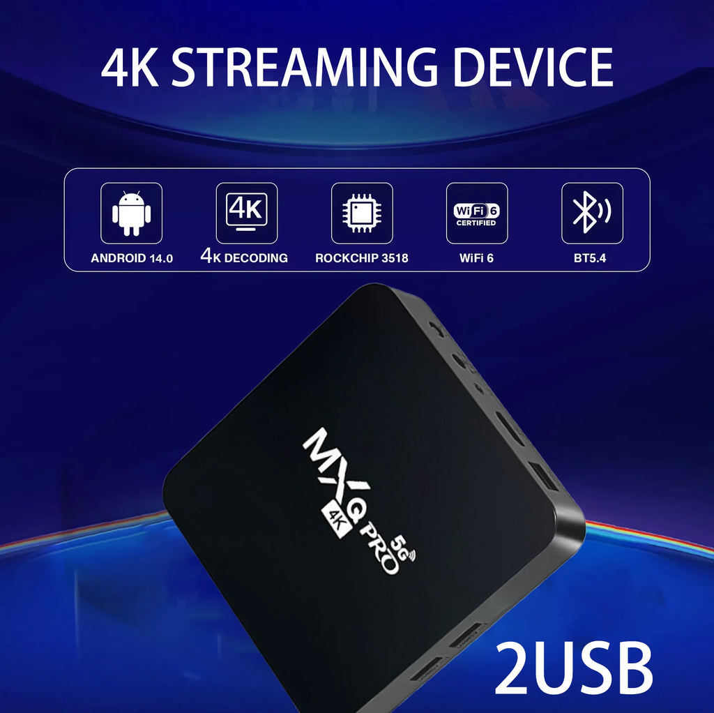 2026 New Smart TV Box Android 14 WiFi 6 BT 5.4 Dual UI Interface 4K Ultra HD Smart Media Player EU plug Zpaxo T1 Plus 8G128G VI
