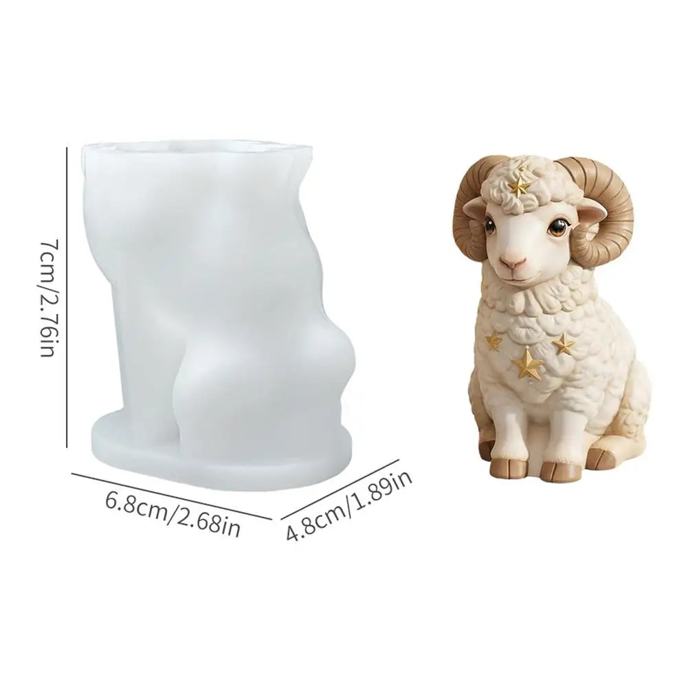 3D Lamb Silicone Mold for Candle, Soap, Resin & DIY Crafts Silicone Craft Mold Zpaxo