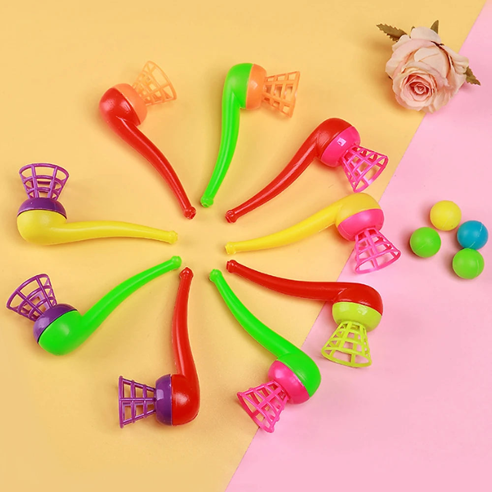 5/10/20Pcs Ball Blowing Pipe Random Color Floating Blow Suspended Ball Game Toy for Kids Birthday Party Baby Shower Gifts Zpaxo