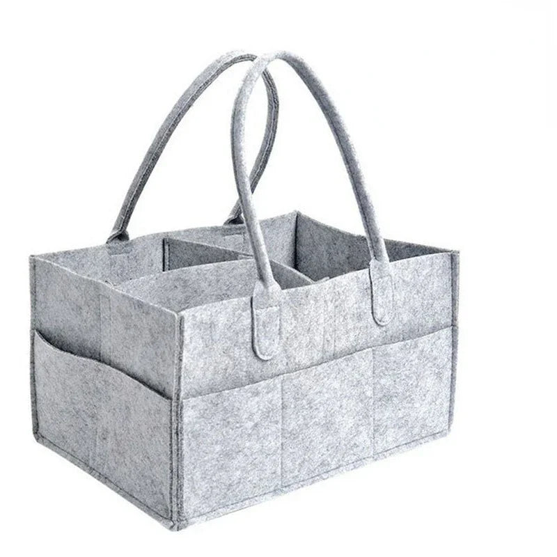 Large Felt Diaper Storage Bag – Baby Caddy & Toy Organizer Diaper Storage Caddy Zpaxo GRAY