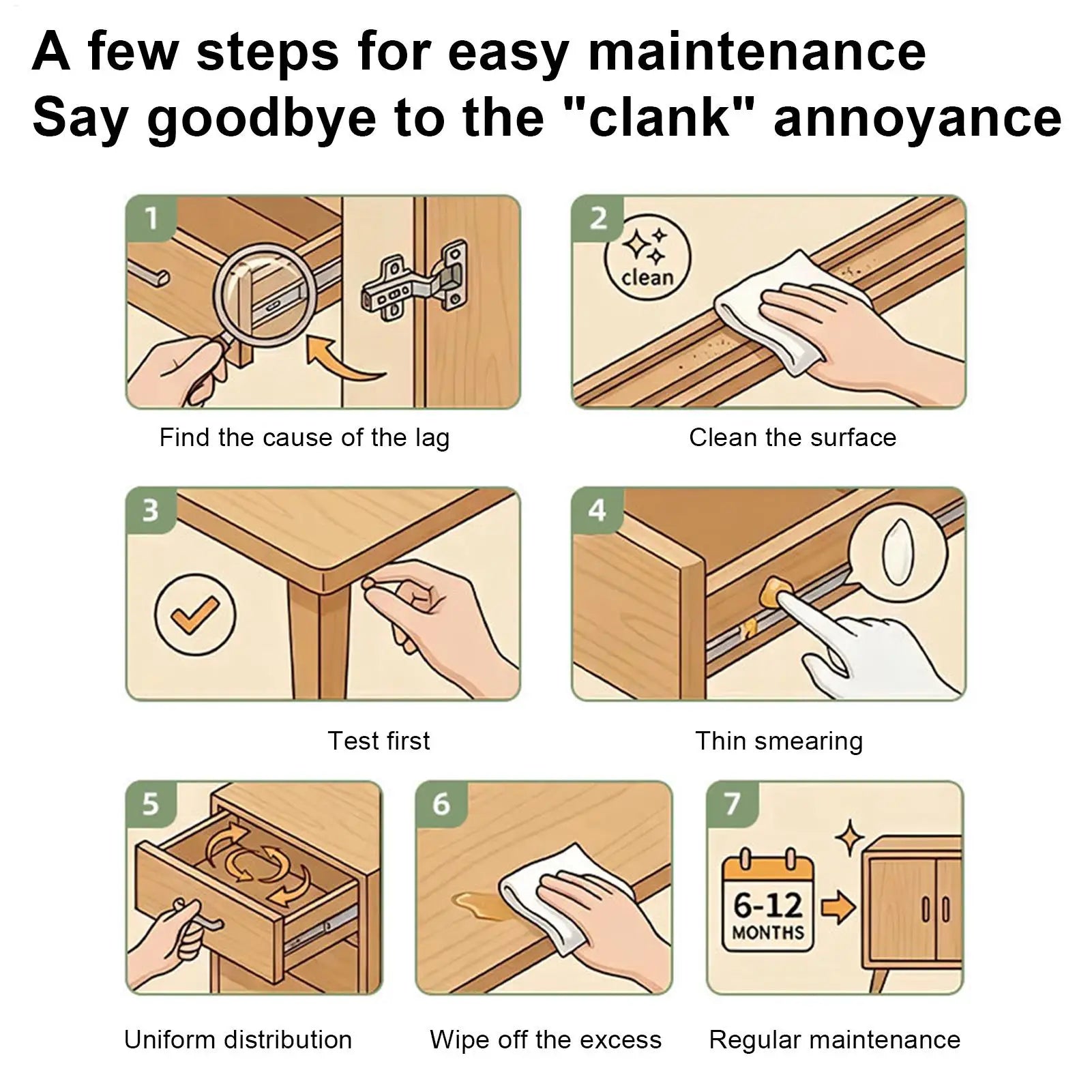 Wood Wax Multi-purpose Lubricant Reduce Noise Drawer Slide