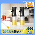 Oil Sprayer Olive Oil Dispenser Spray Bottle Leak-proof Oil Dispenser For Air Fryer BBQ Cooking Salad Baking Kitchen Zpaxo 2P 200ml black-gift