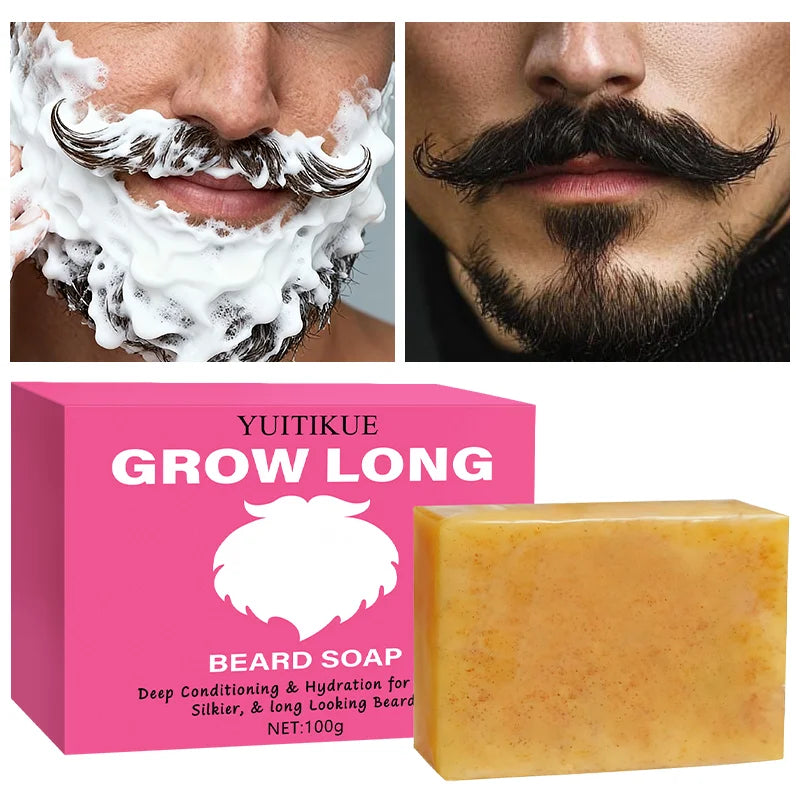 GROW LONG Beard Soap 100g – Moisturize, Condition & Deep Clean Beard Cleansing Soap Zpaxo