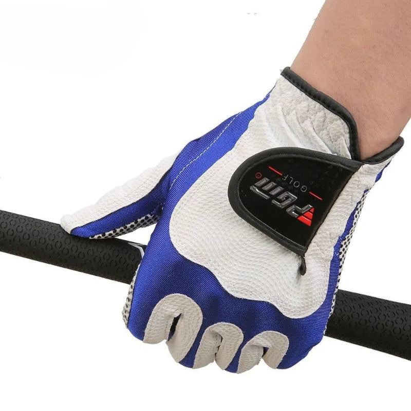 Men's Microfiber Golf Gloves with Single Finger Divided Particles Anti Slip Breathable Adjustable High Elasticity Golf Gloves Zpaxo