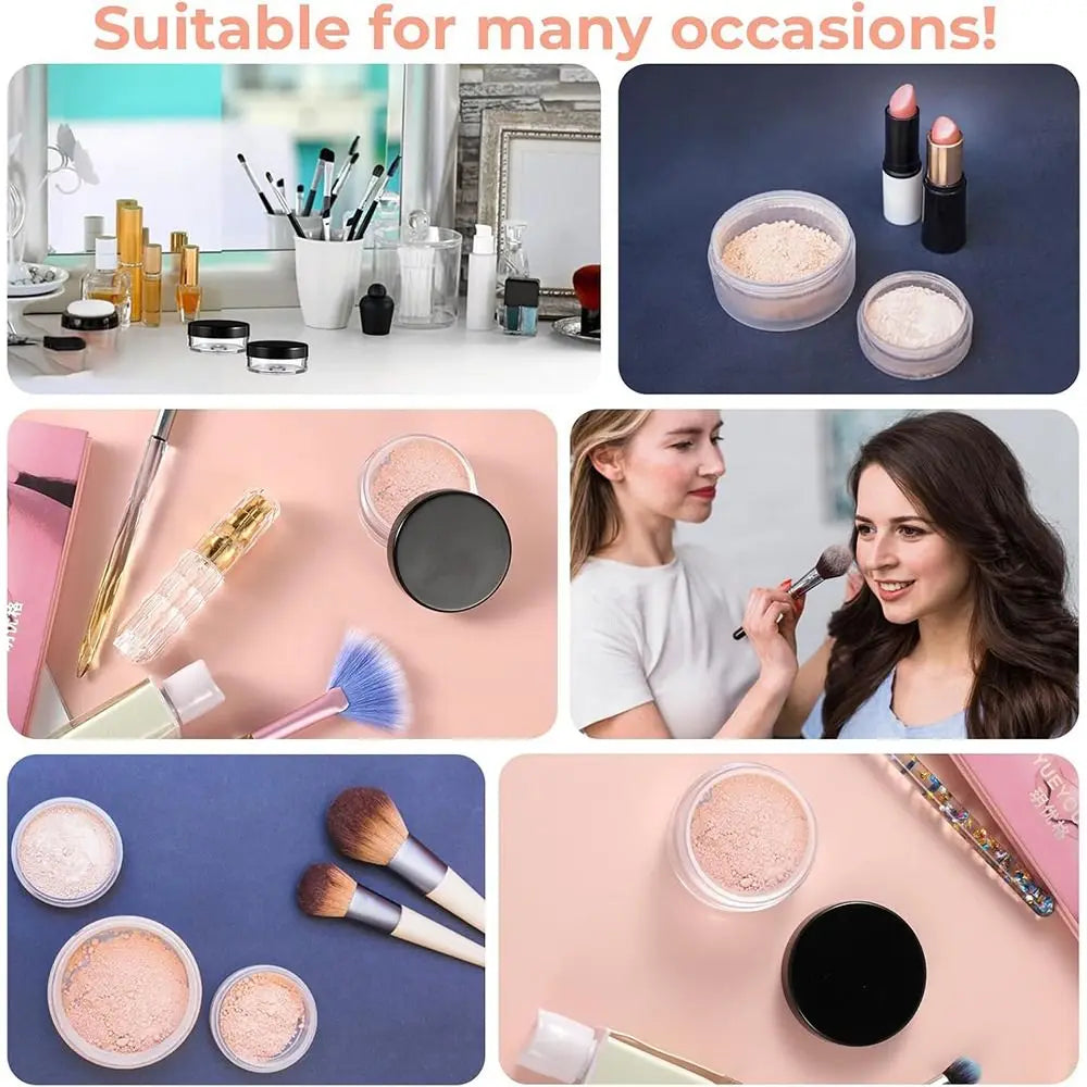 Refillable Loose Powder Containers Empty Reusable Compact Elasticated Zpaxo
