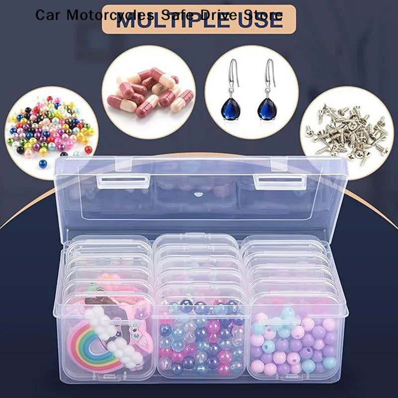 MStorage Organizer Box 12 14 15 24 Small Clear Plastic Bead Storage