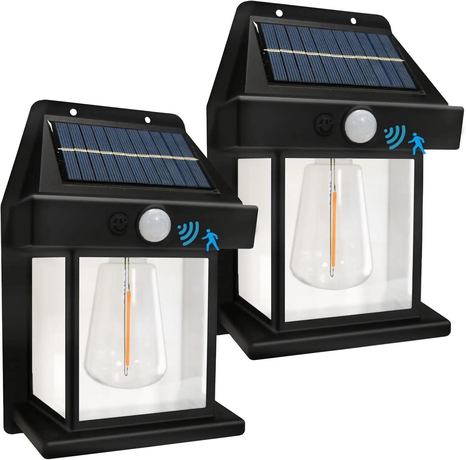 1/2/4/8Pack Solar Wall Lights Motion Sensor LED Lantern IP44 Waterproof Wall Mount Lamp Outdoor Courtyard Porch Deck Garden Yard Zpaxo 2PCS