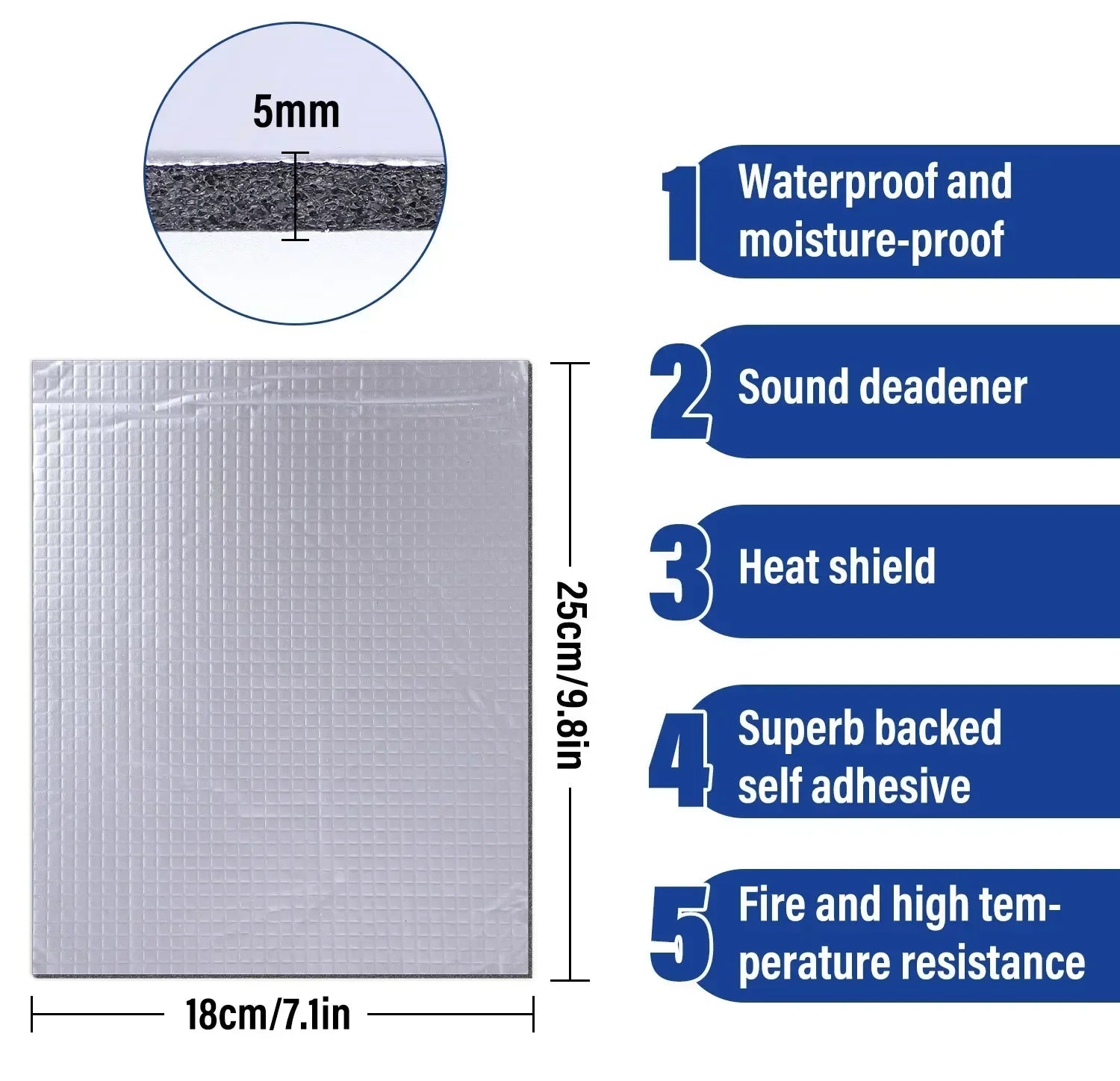 Thick Aluminum Fiber Muffler Cotton Car Auto Fender Heat Sound