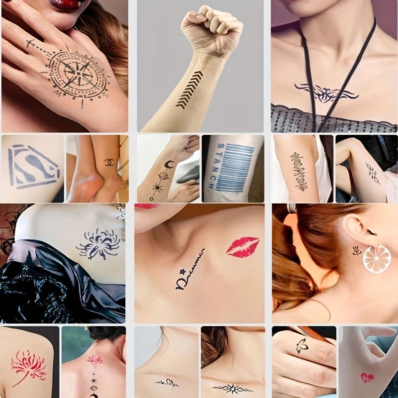 Colorful Tattoo Juice Paste,Easy-to-Use Henna Tattoo For Body Paint DIY Tattoos Temp, DIY Fake Tattoo Semi Permanent For Women Zpaxo