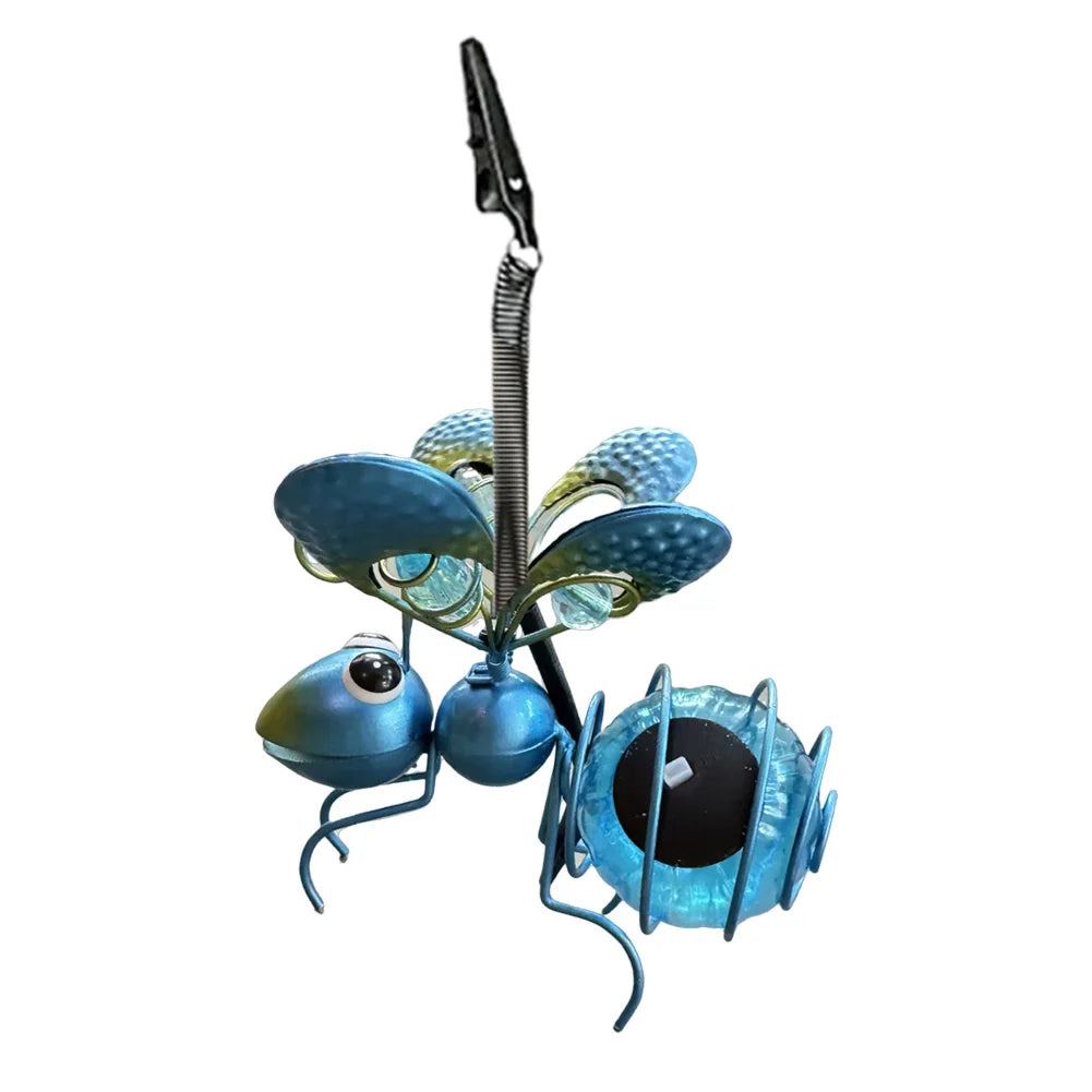 Metal Solar Bees Lantern Garden Decor LED Hanging Dragonfly Light
