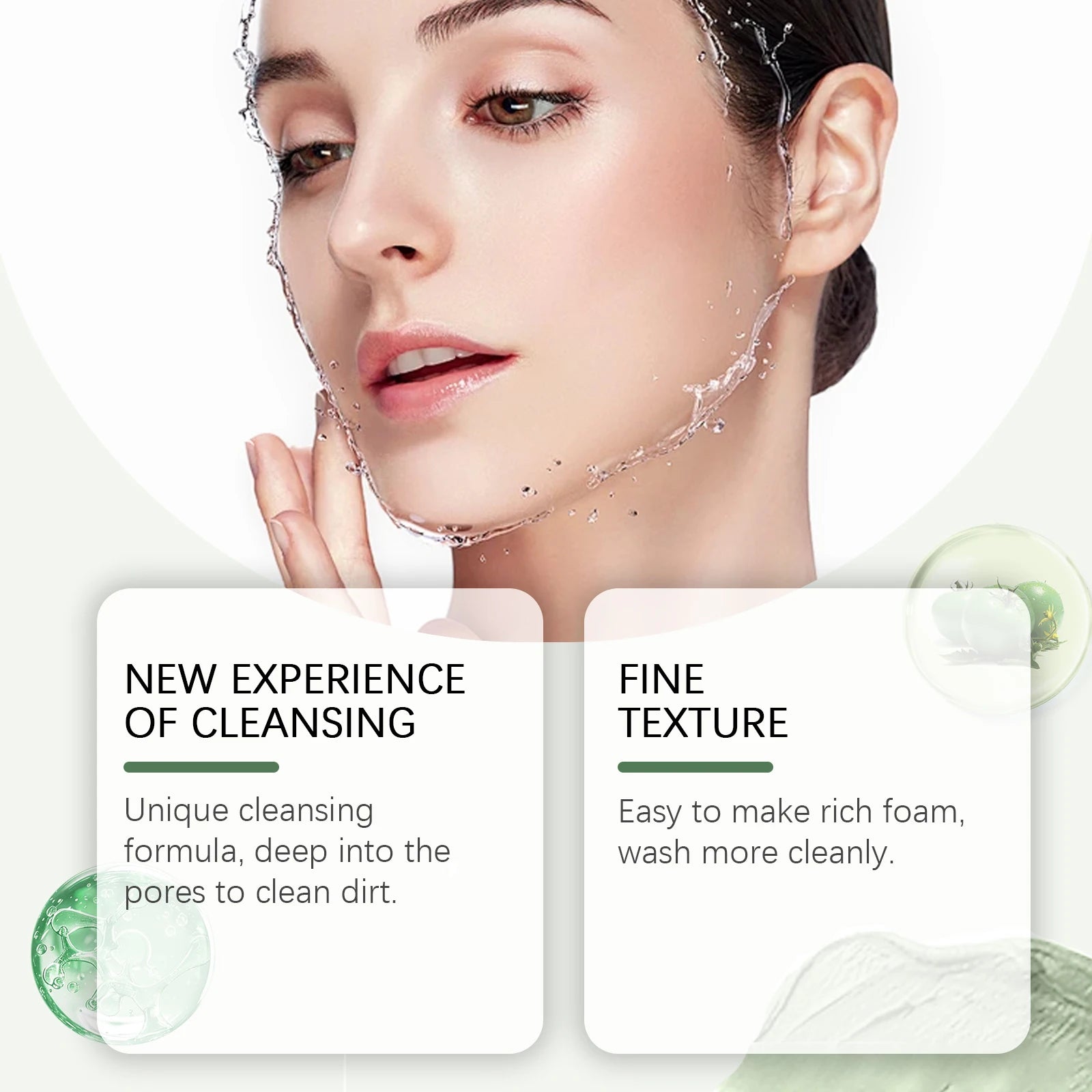 Green Tomato Facial Cleanser Oily and Sensitive Skin Gentle Foaming Face Wash with Vitamin Rich Extract Deep Pore Cleansing 120g Zpaxo