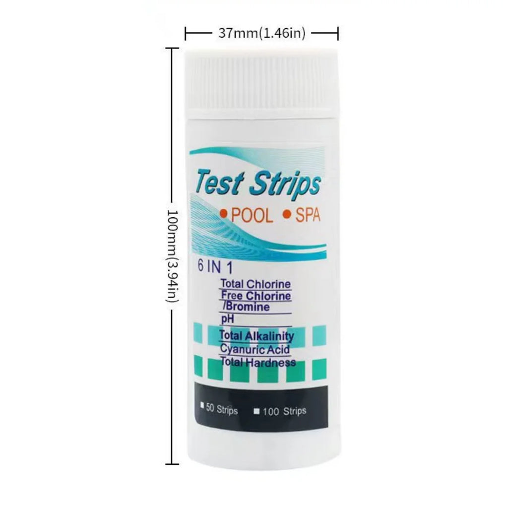 6-in-1 Pool Spa Water Test Strips Accurate Measurement PH Chlorine