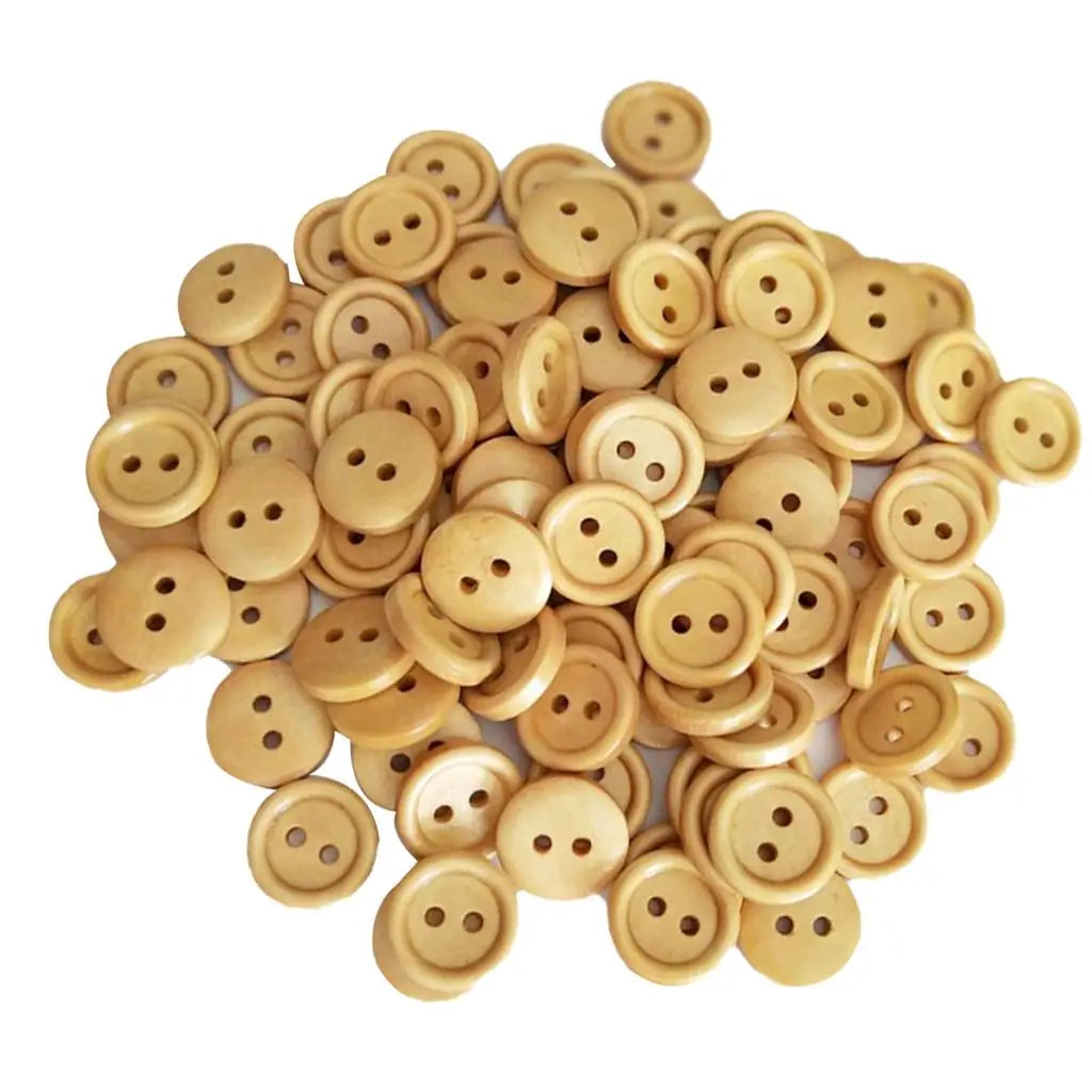 Wood Buttons 13mm 15mm Round Sewing Decorative Buttons for Needlework Clothes and Baby Craft Embellishments DIY Supplies Zpaxo Dark Brown 15mm