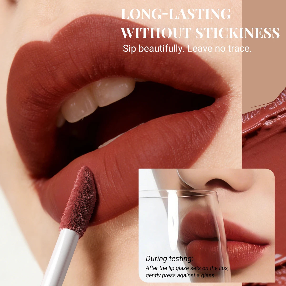 8 Color Nude Brown Matte Liquid Lipstick Velvet Sexy Dark Red Lip Glaze Non-stick Cup Not Easy To Fade Lip Gloss Lipstick Makeup Zpaxo