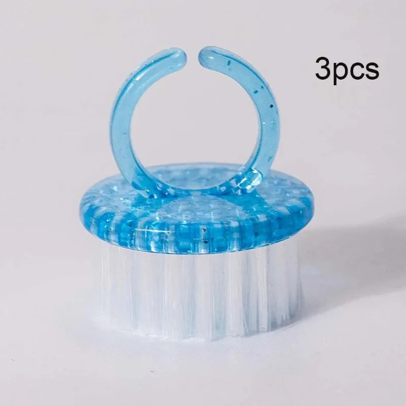 1- Plastic Nail Brushes Colorful Hand Scrubbing Cleaning Brush Dust Zpaxo B blue 3pcs