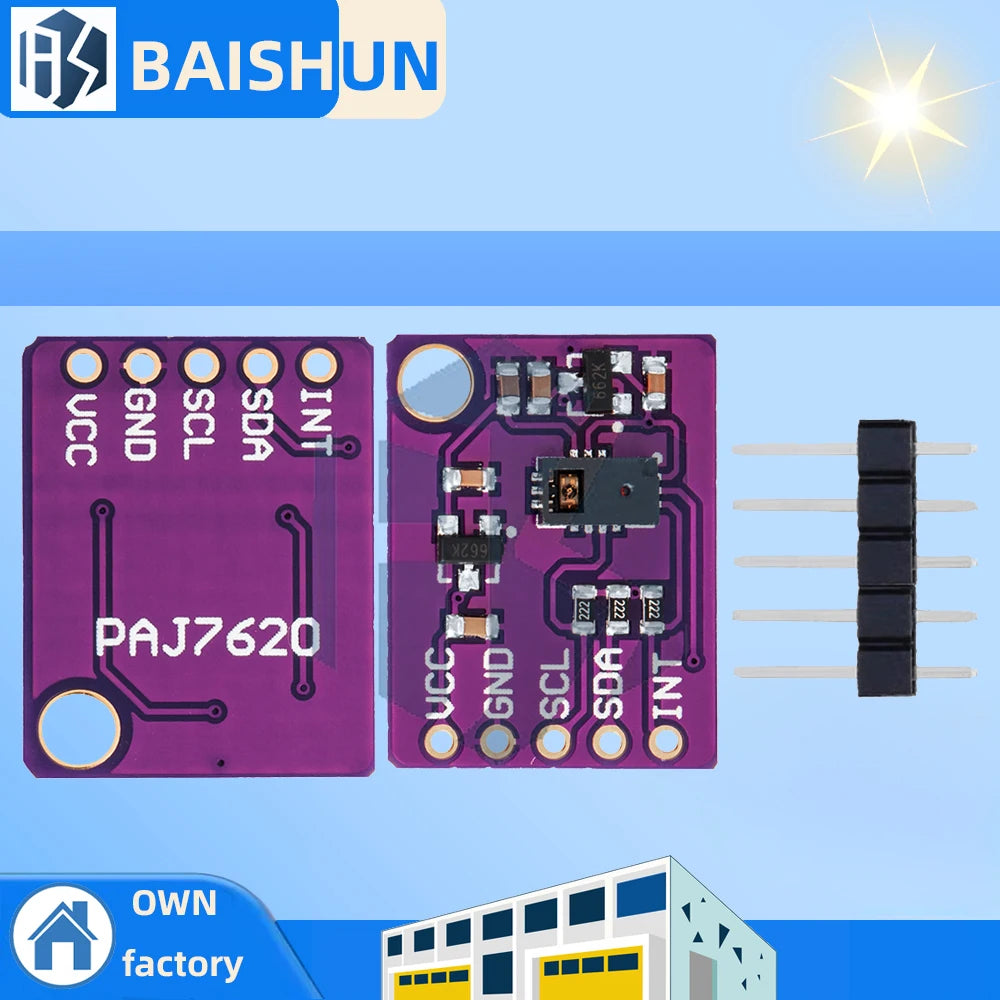 PAJ7620U2 9-Gesture Recognition Sensor Module - IIC Interface Intelligent Gesture Sensing,For Arduino Compatible Zpaxo Default Title