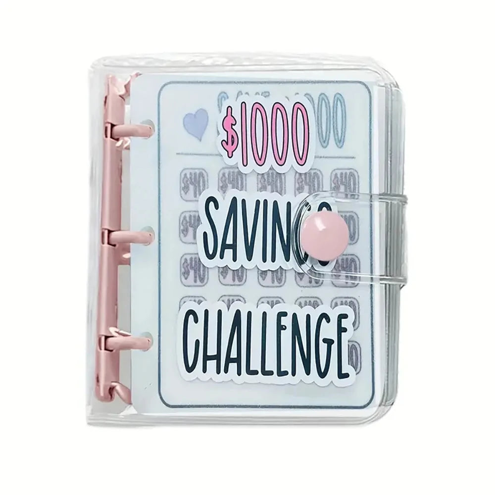 1000 Savings Challenge Binder Loose-leaf Notebook Housing Budget Zpaxo Pink