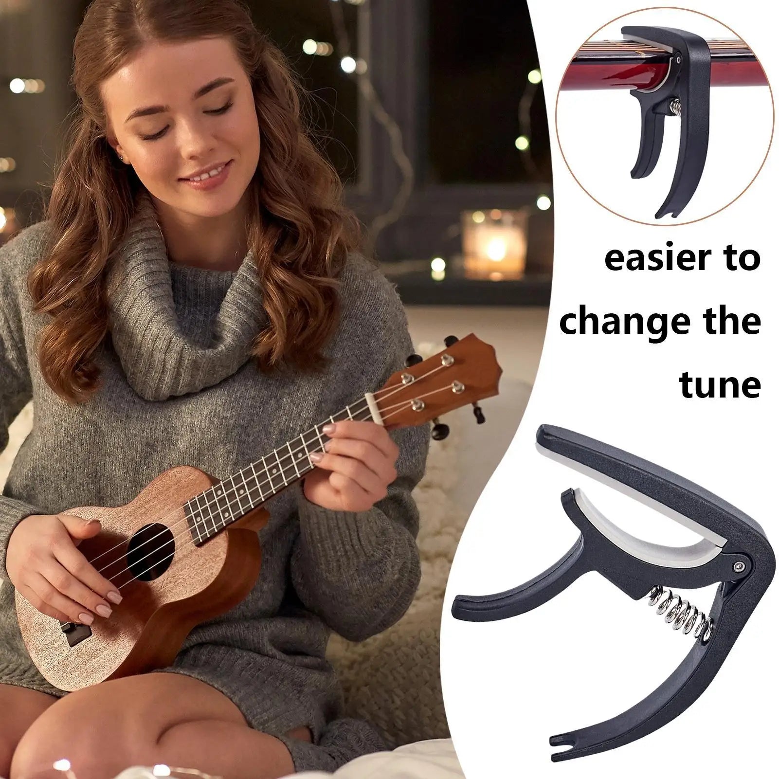 Guitar Clamp Bass Tuning Clip Folk Capo Portable Spring Action