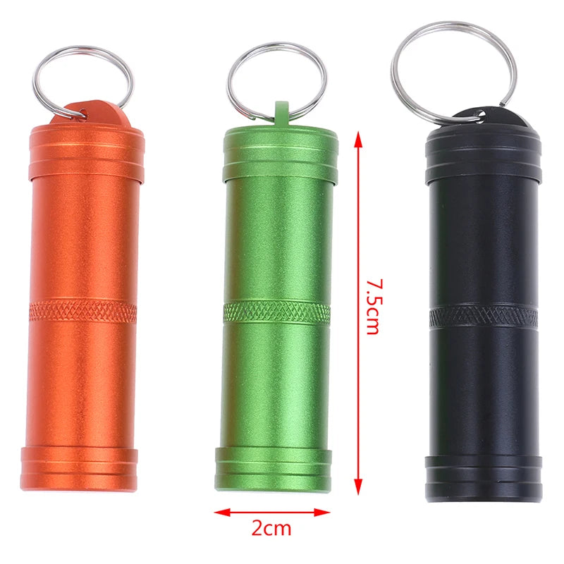 1PC Mini Waterproof Capsule Seal Bottle Outdoor EDC Survival Pill Box Tank Case Zpaxo