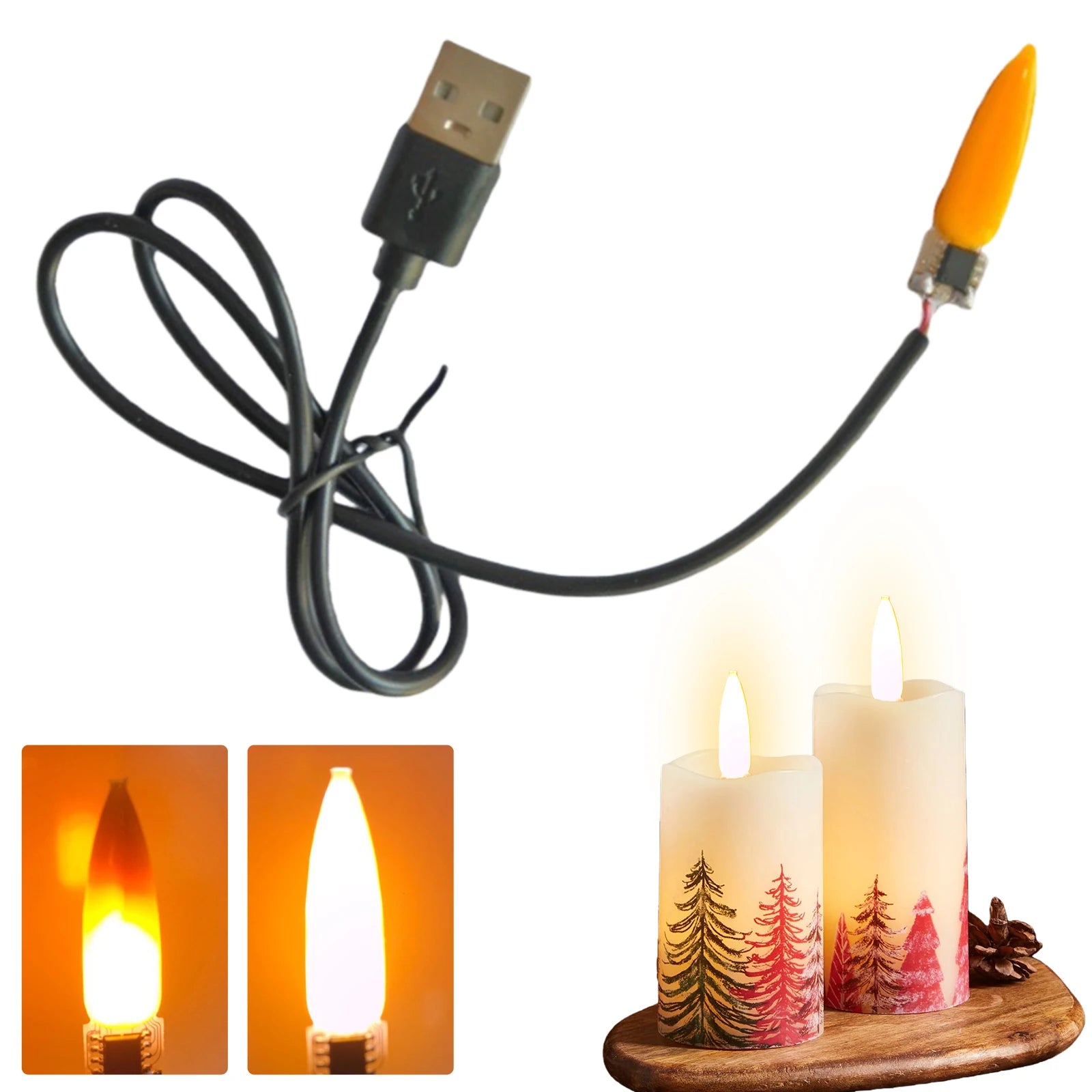 Flame Lamp Circuit Board Usb Interface LED Flicker Effect Wick