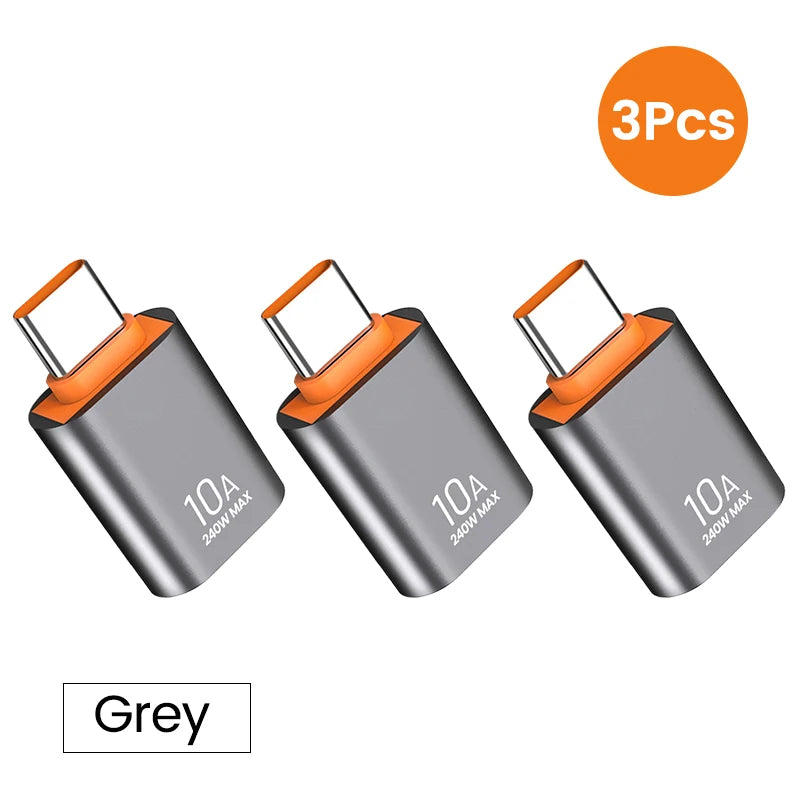 10A USB C OTG Adapter Converter 3 0 240W Laptop Xiaomi Macbook Zpaxo 3PCS Type-c to USB G