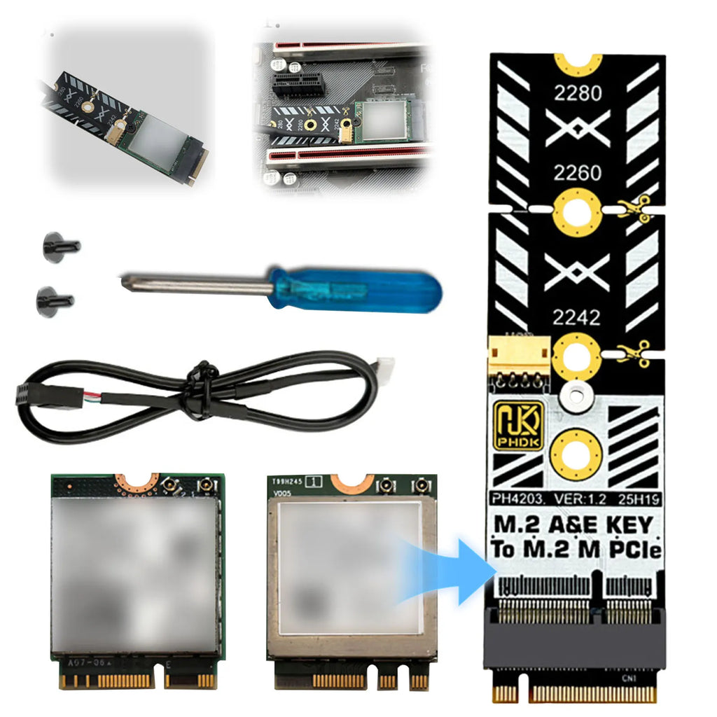 M2 Wi Fi Slot M Key Converter Tools Included Adapter 2 Wifi Card NVMe