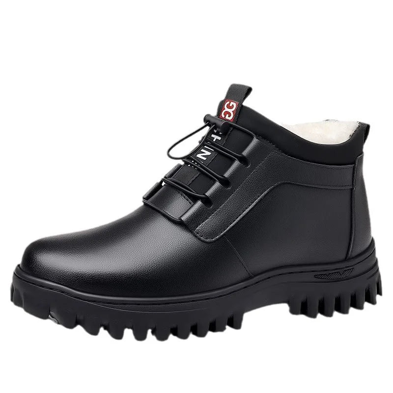 Men's Thickened Cotton Shoes Winter Cold Resistant Casual Wool Boots Zpaxo