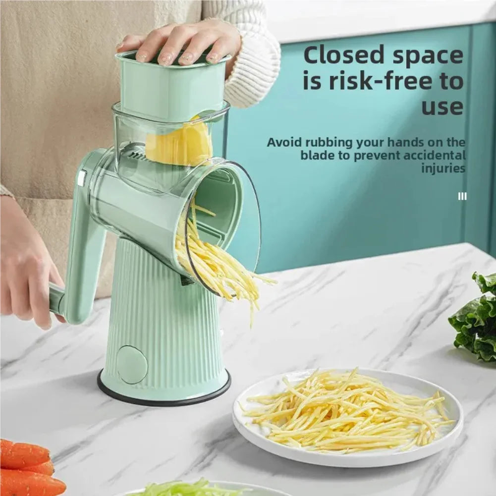 Multifunctional Kitchen Vegetable Slicer Tool Home Use Potato Thread Grater Roller Cutter Machine Easy to Clean Durable Zpaxo