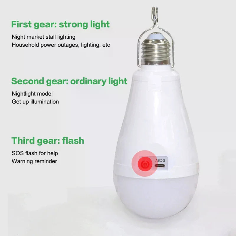 Portable 20W 30W Emergency Bulb Courtyard Outdoor Bulb Power Failure Emergency Flicker-Free LED Bulb Light Zpaxo