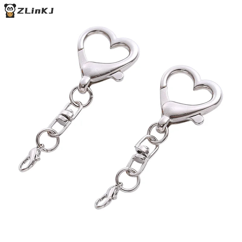 Silver Alloy Heart Shaped Clasp Use It As Keychain Pendant Decoration Zpaxo
