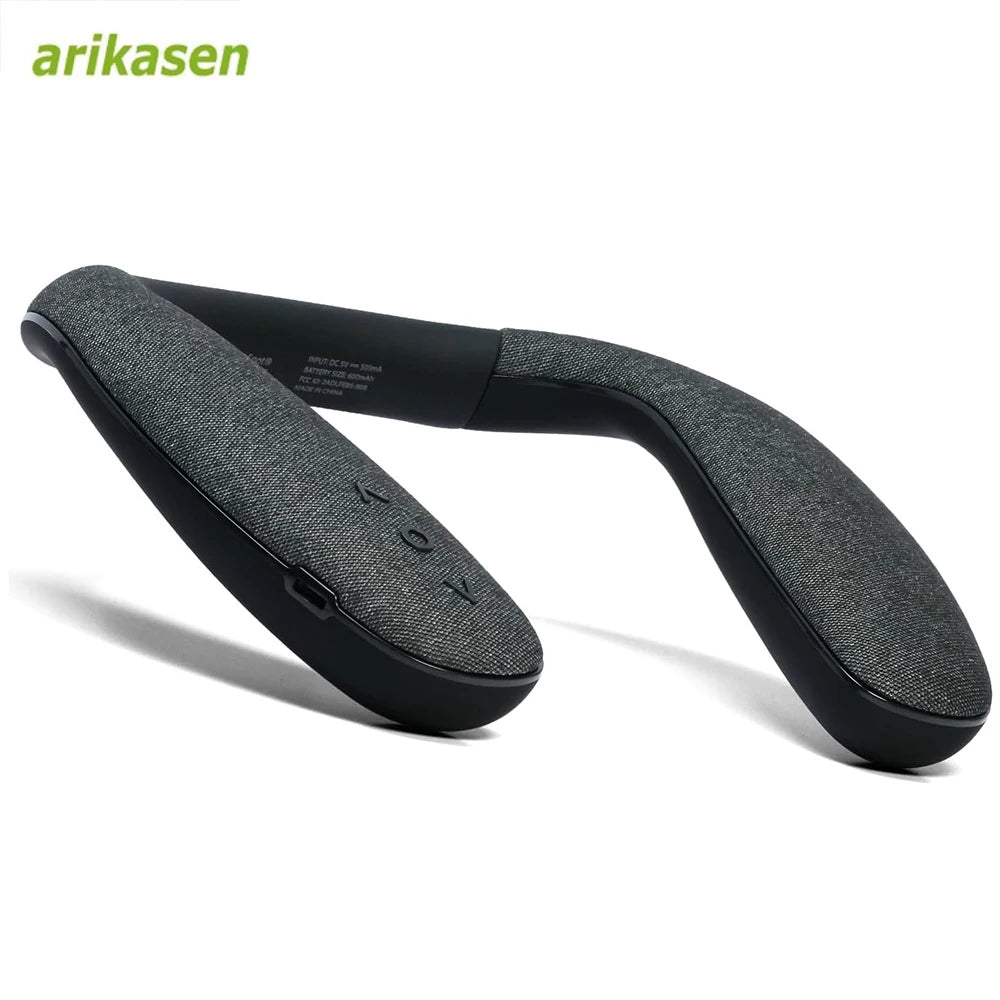 Wireless Neckband Speaker 3D Stereo Sound Low Latency Gaming TV Zpaxo black