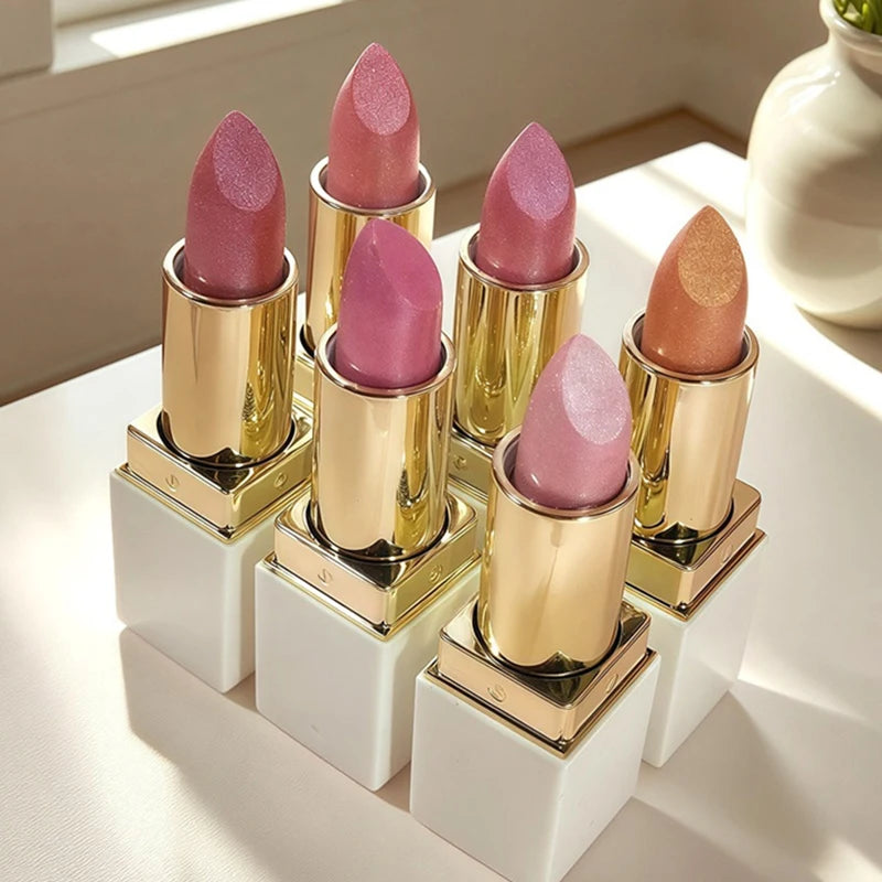 Pearlescent Purple Glitter Velvet Lipstick Waterproof Lasting Fine Shimmer Nourishing Diamond Lipstick Women Makeup Cosmetic Zpaxo