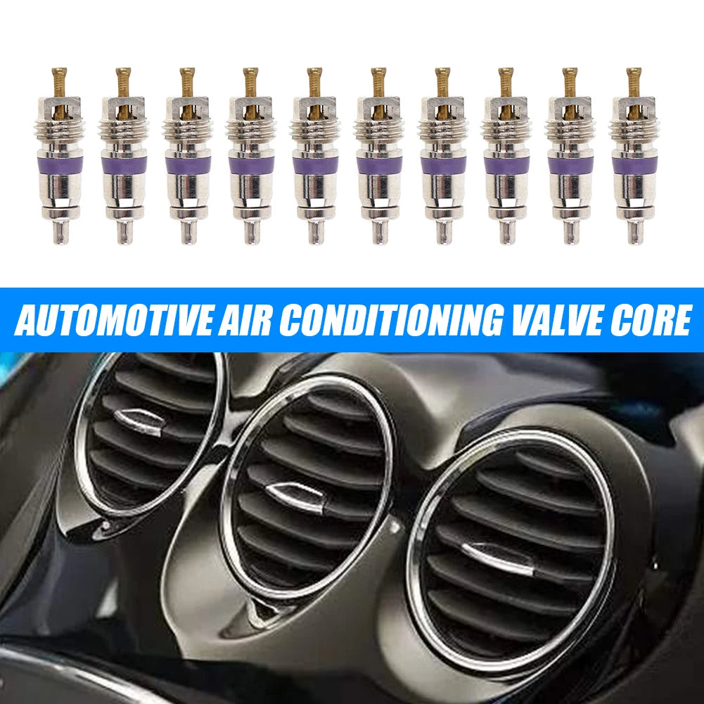 100-10pcs Copper R134a Car A/C Air Conditioning Valve Cores Automobile Universal Exterior Repair Components A/C Valve Cores Zpaxo