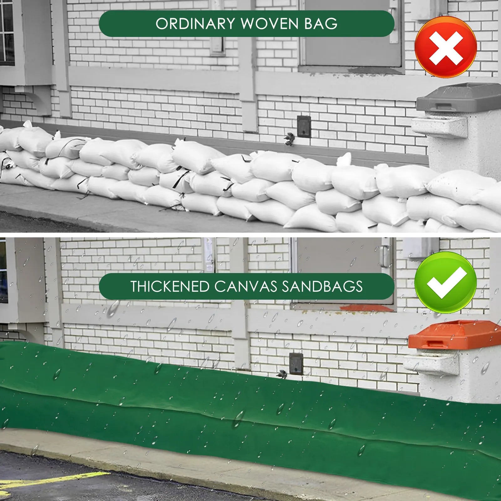 4/1Pcs Sand Bags Thickened Long Canvas Sandbags Sturdy Water Barrier Large Sand Bags Reusable Empty Flood Prevention Sandbags Zpaxo