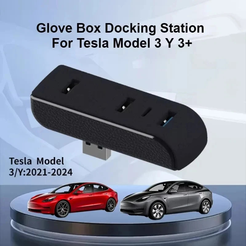 Glove Box Docking Station Tesla Model 3 Y 3+ Juniper USB Hub Ports