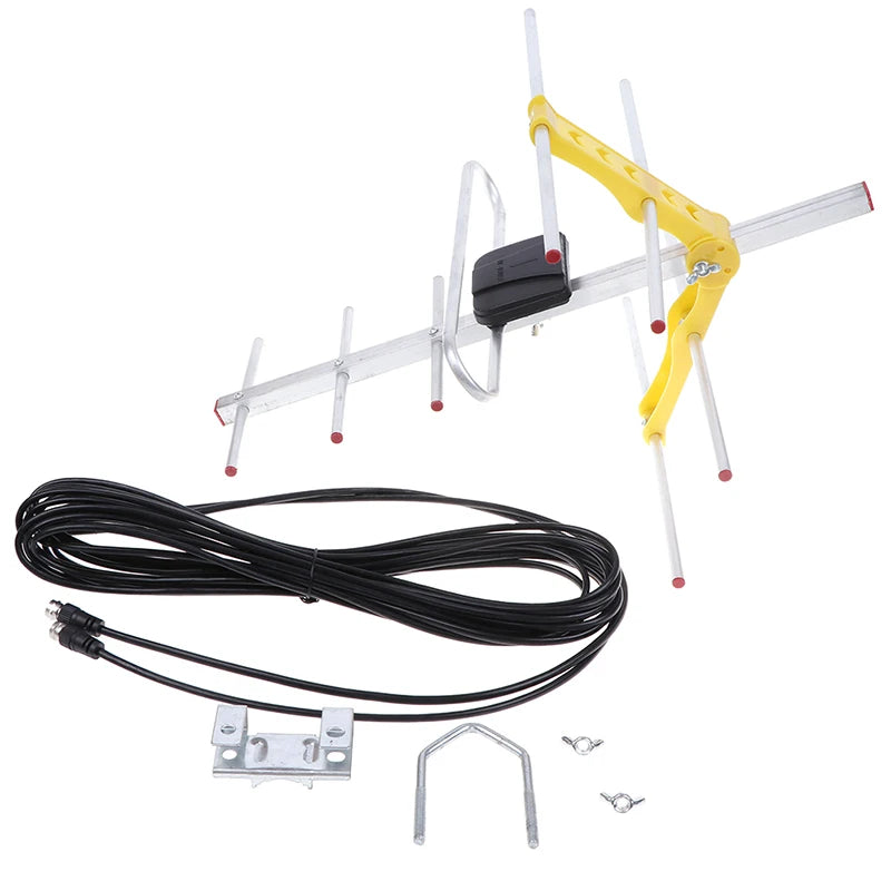 Outdoor 100Mile Amplified 8 Yagi Antenna HD TV 10dB Long Range UHF/VHF/FM HDTV Zpaxo