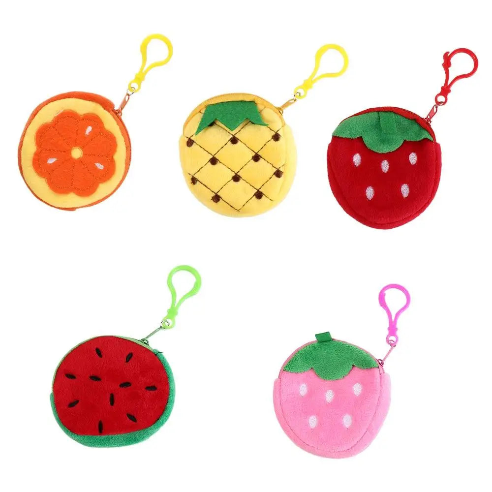 Keychain 3.15in Fruit Coin Bag Watermelon With Hook Wallet Pouch Small Pineapple 8CM Coin Pouch Put The Key/Coin Zpaxo