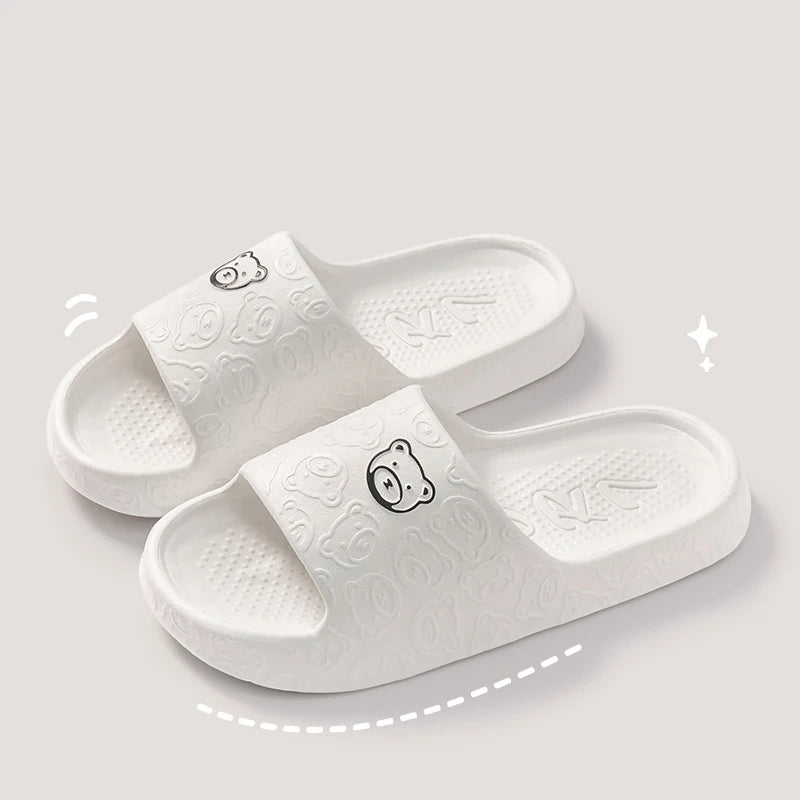 Women Summer EVA Slippers Indoor Home Bath Non Slip Soft Wide Comfort Zpaxo white 38-39