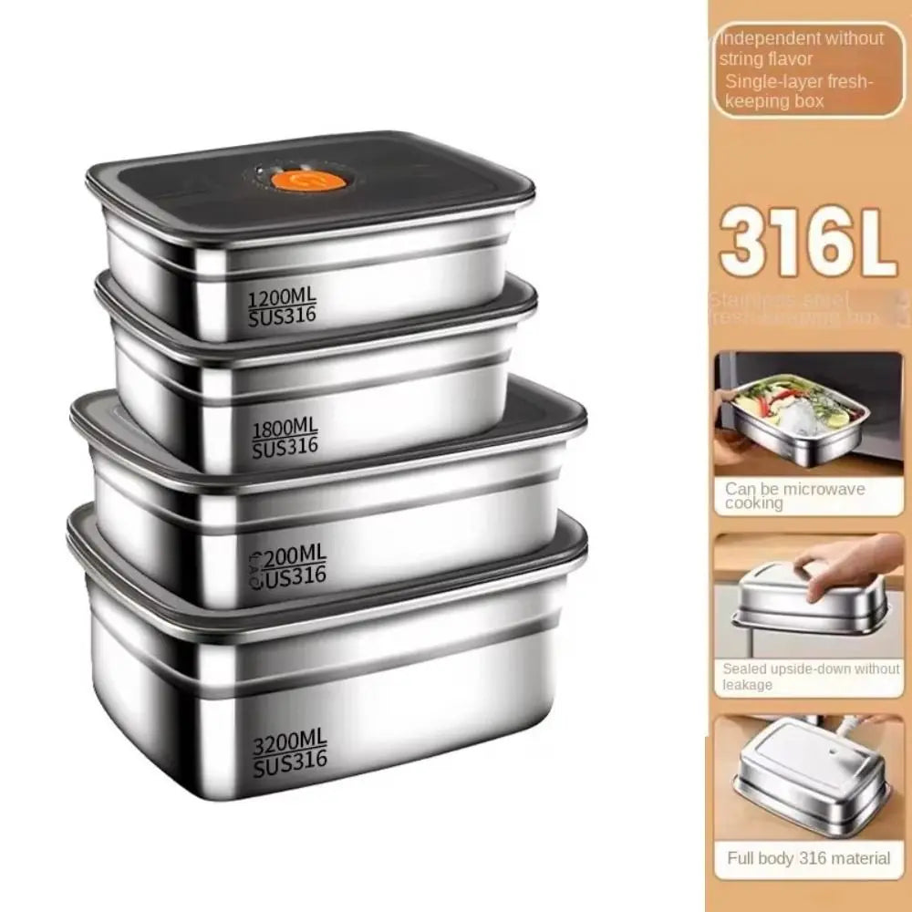 316 Stainless Steel Leak-Proof Bento Lunch Box | 500ml–3000ml Bento Lunch Box Zpaxo