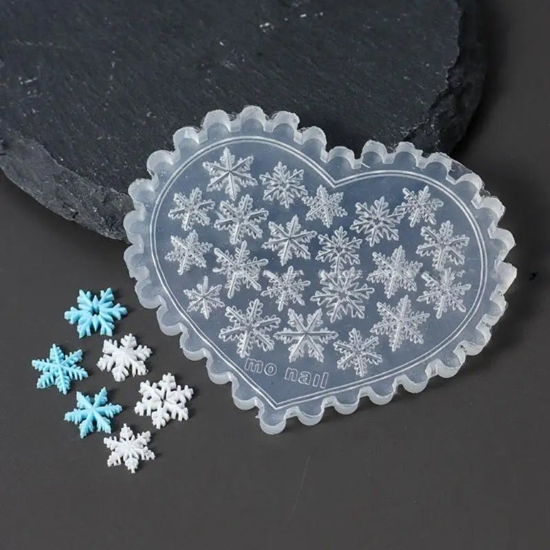 Christmas Snowflakes Manicure Tool Nail Art Silicone Mold 3D Acrylic Zpaxo
