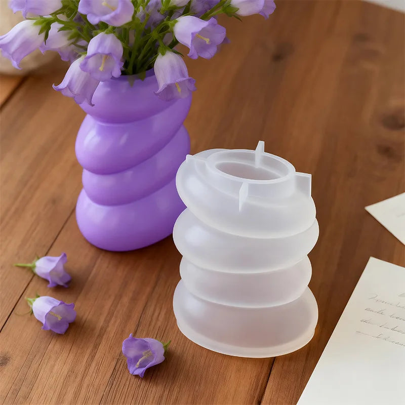 3D Modern Vase Silicone Mold – DIY Concrete Resin Flower Pot