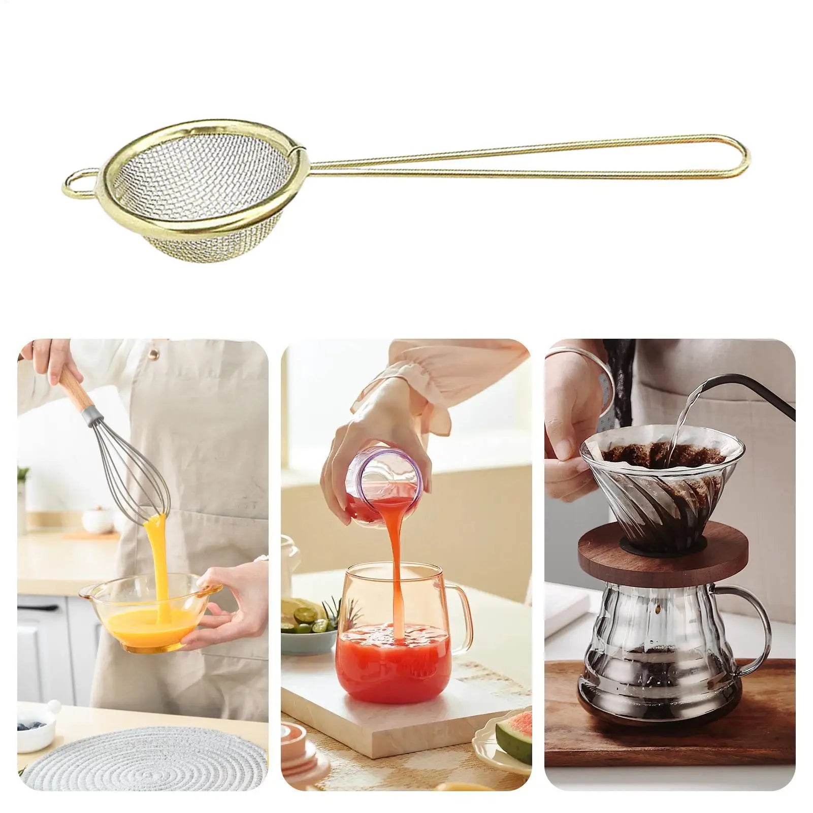 Fine Mesh Strainer – Stainless Steel Matcha & Tea Sifter Fine Mesh Strainer Zpaxo