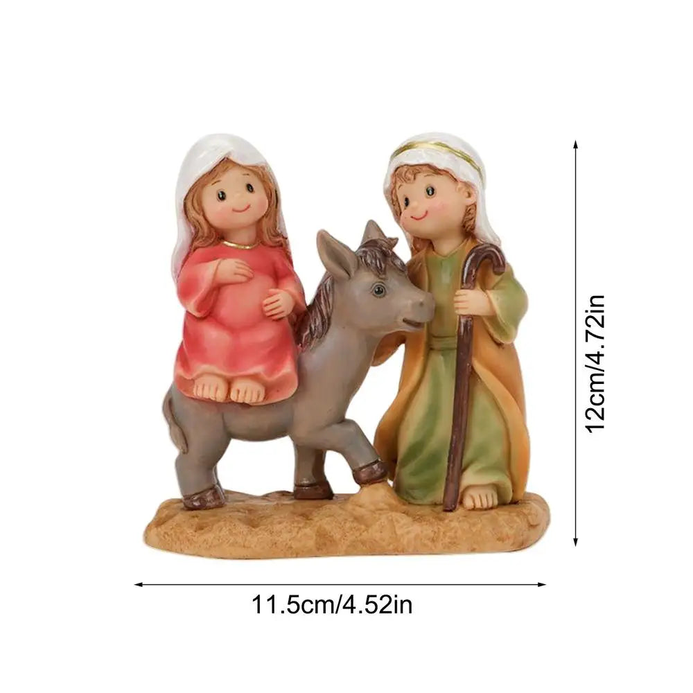 Holy Family Statue Catholic Christmas Resin Cartoon Joseph Virgin Mary Figurines Religious Catholic Figurines Sculptures Zpaxo A China Mainland