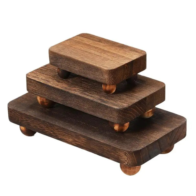 Wooden Display Stand Square Wood Modern Stylish Home Decoration
